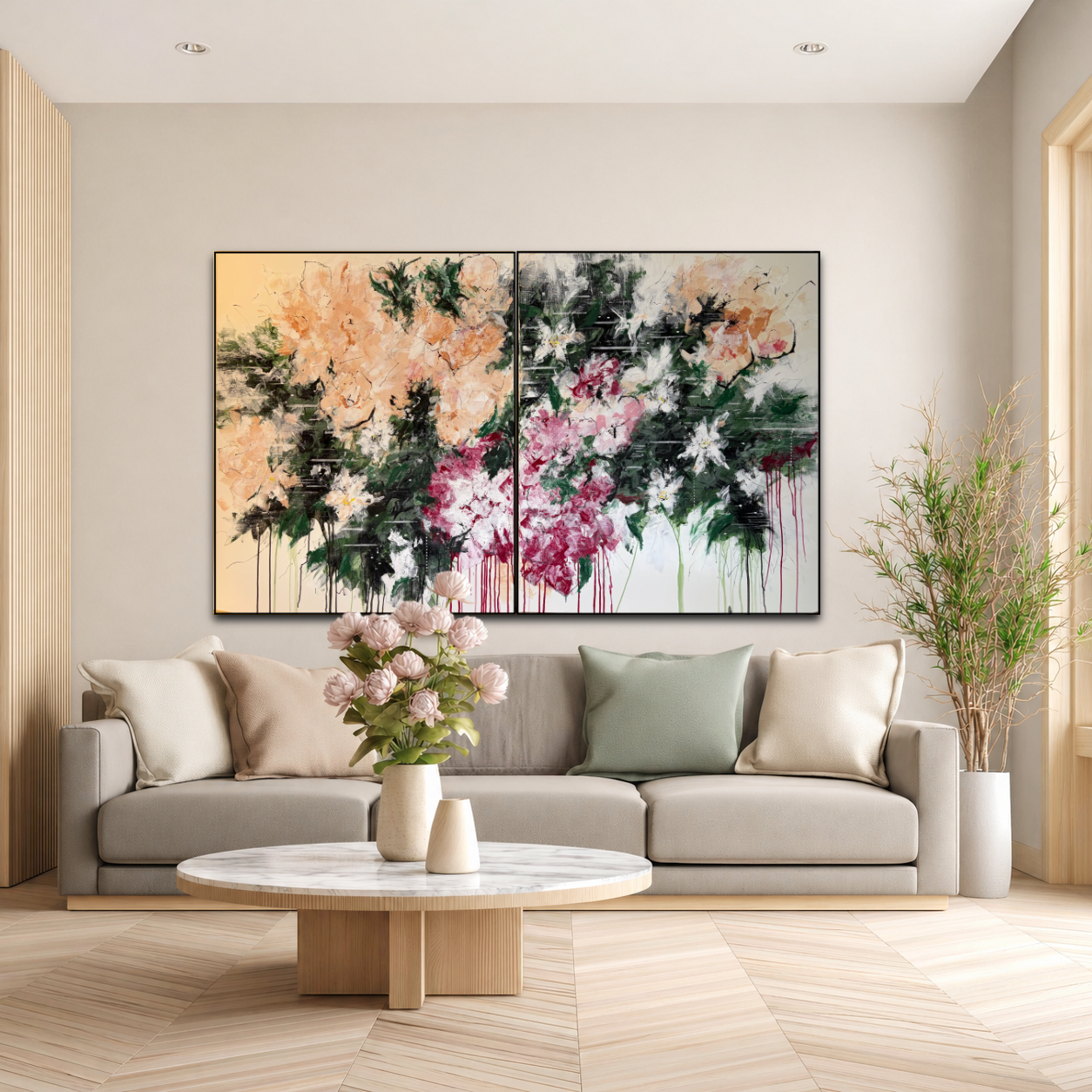 Painting installed in a room context